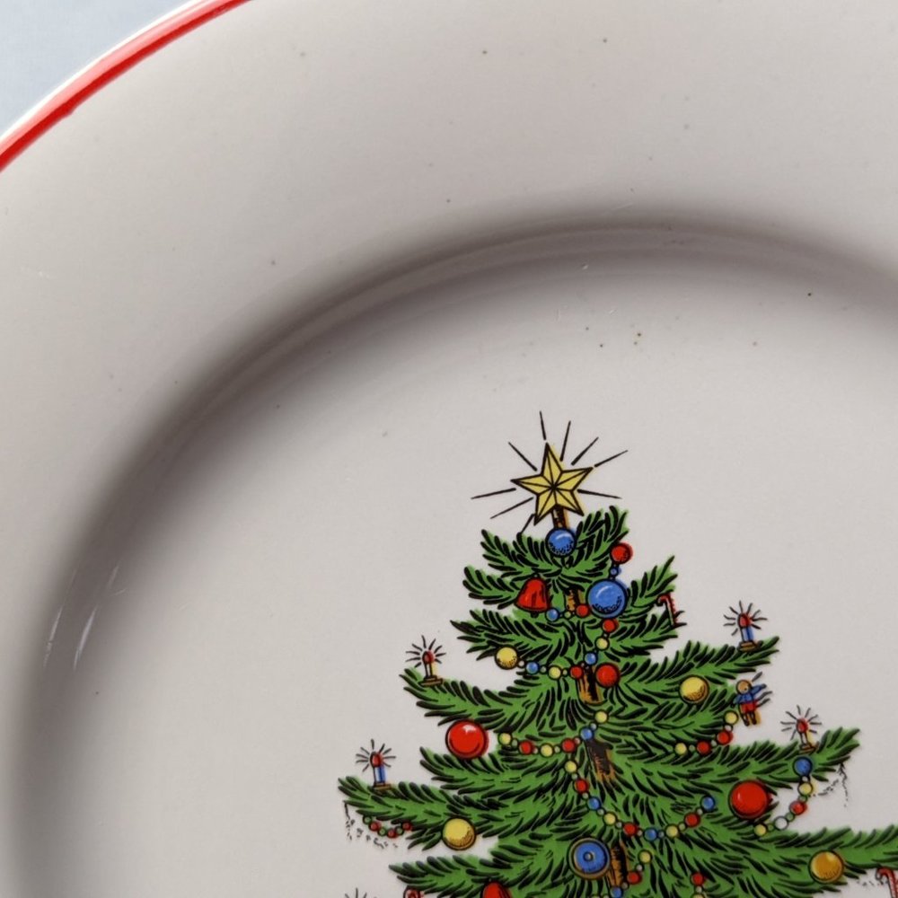 Cuthbertson American Christmas Tree Six Plates Bread Butter And Salad Mixed Lot - Picture 9 of 10